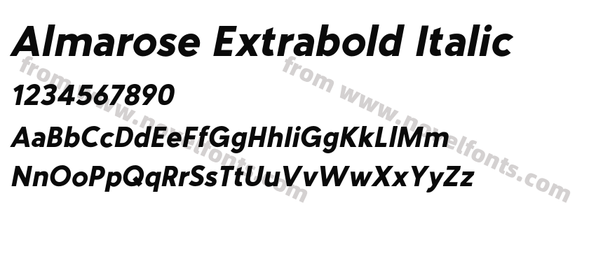 Almarose Extrabold ItalicPreview