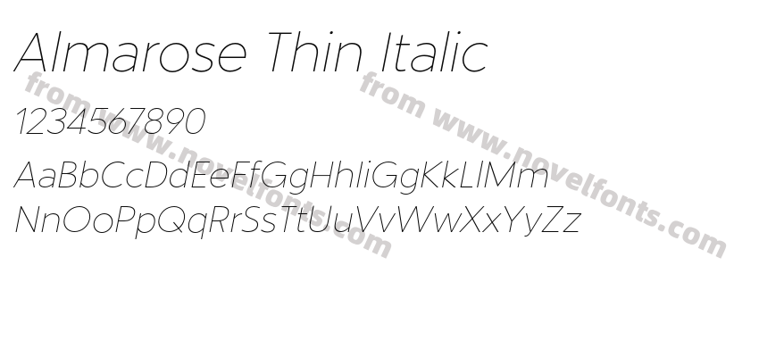 Almarose Thin ItalicPreview