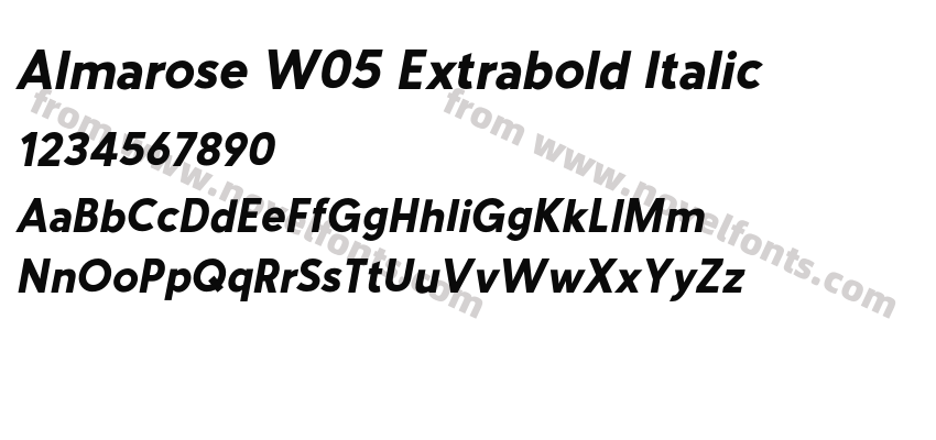 Almarose W05 Extrabold ItalicPreview