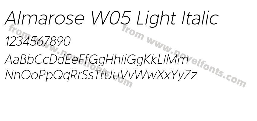 Almarose W05 Light ItalicPreview