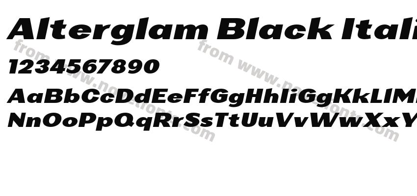 Alterglam Black ItalicPreview
