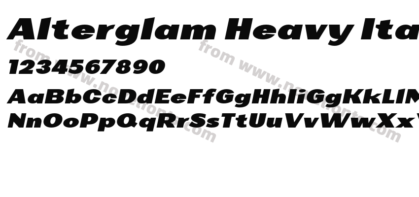 Alterglam Heavy ItalicPreview