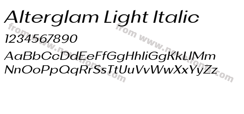 Alterglam Light ItalicPreview