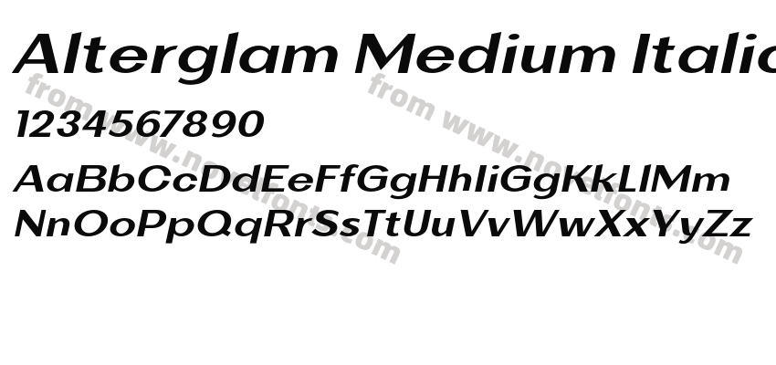 Alterglam Medium ItalicPreview