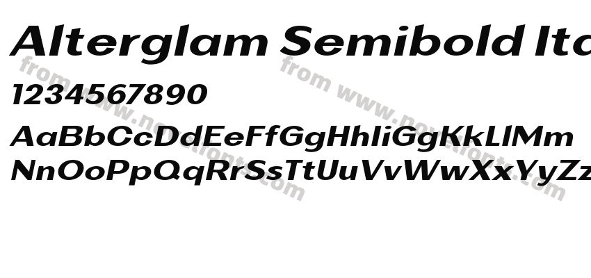 Alterglam Semibold ItalicPreview