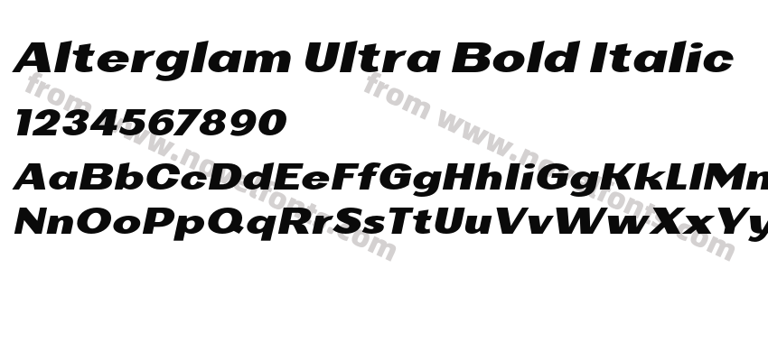 Alterglam Ultra Bold ItalicPreview
