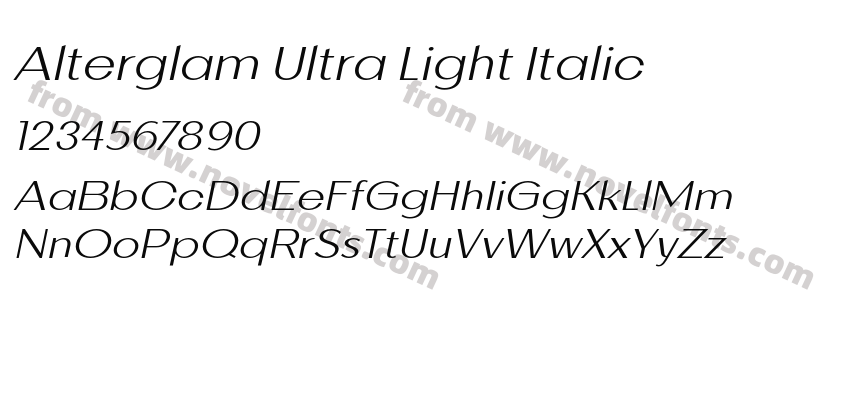 Alterglam Ultra Light ItalicPreview