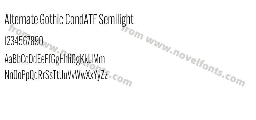 Alternate Gothic CondATF SemilightPreview