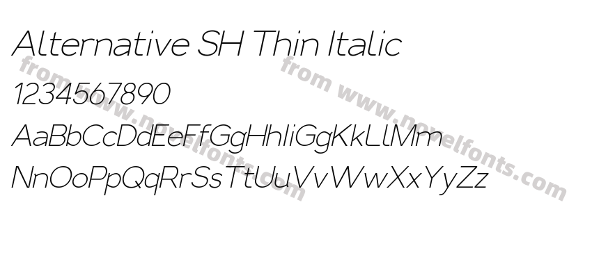 Alternative SH Thin ItalicPreview