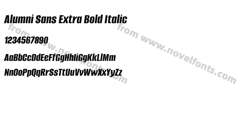 Alumni Sans Extra Bold ItalicPreview