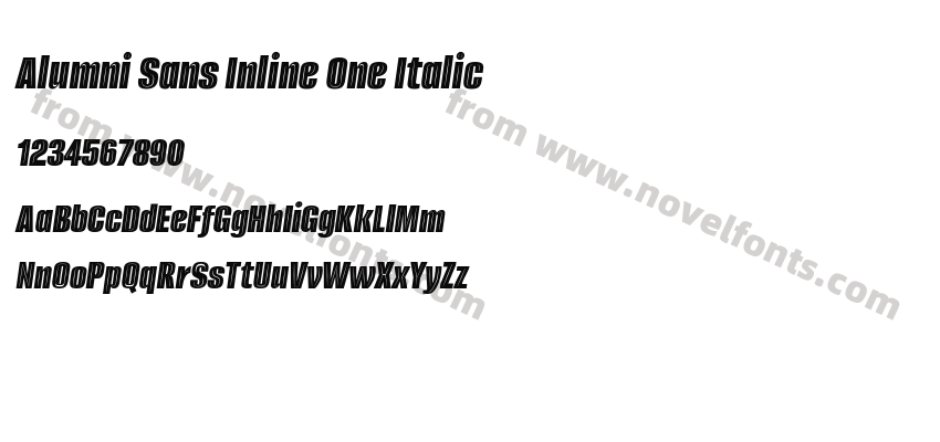 Alumni Sans Inline One ItalicPreview