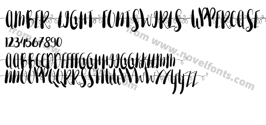 Amber Light Fontswirls Uppercase RegularPreview