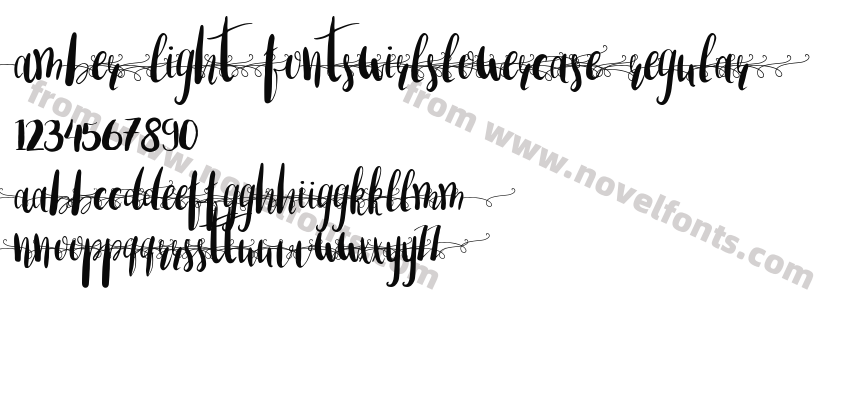 Amber Light Fontswirlslowercase RegularPreview