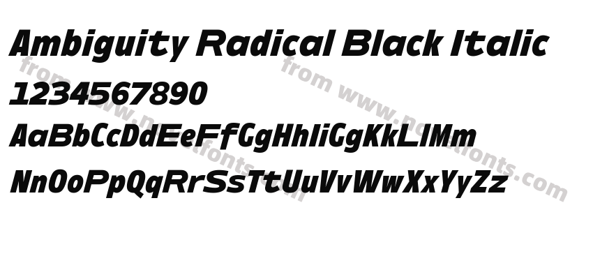 Ambiguity Radical Black ItalicPreview