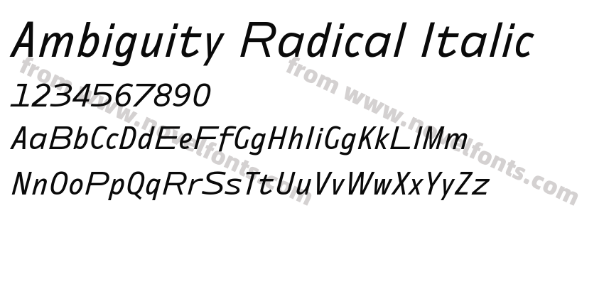 Ambiguity Radical ItalicPreview