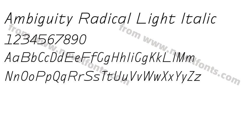 Ambiguity Radical Light ItalicPreview