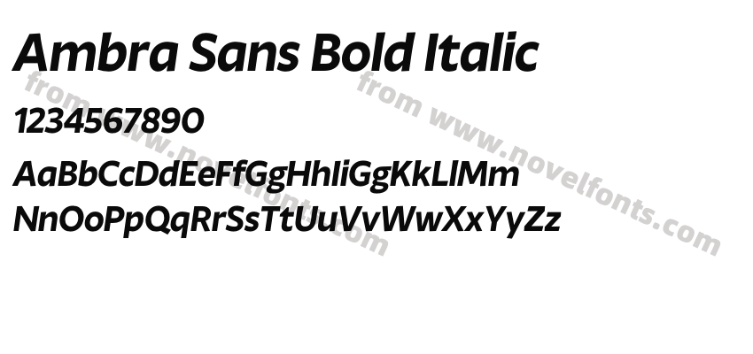 Ambra Sans Bold ItalicPreview