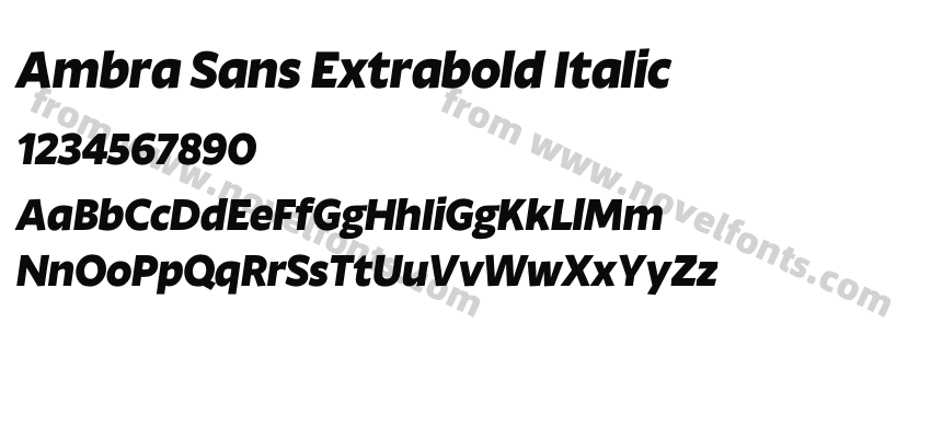 Ambra Sans Extrabold ItalicPreview