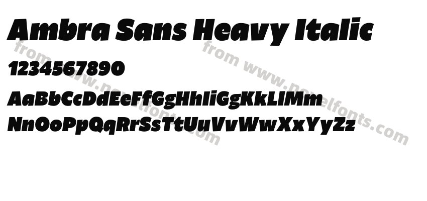 Ambra Sans Heavy ItalicPreview