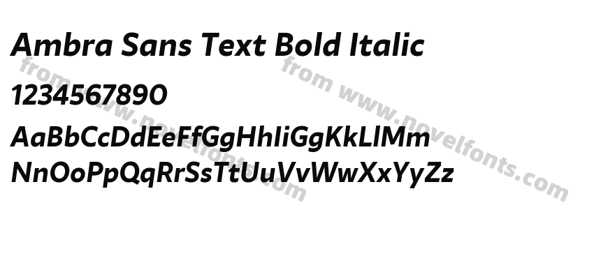 Ambra Sans Text Bold ItalicPreview