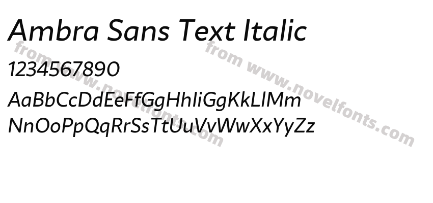 Ambra Sans Text ItalicPreview