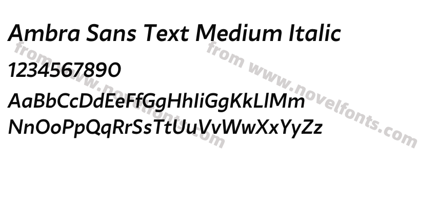 Ambra Sans Text Medium ItalicPreview