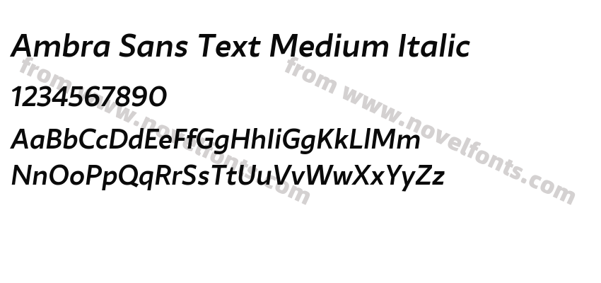 Ambra Sans Text Medium ItalicPreview