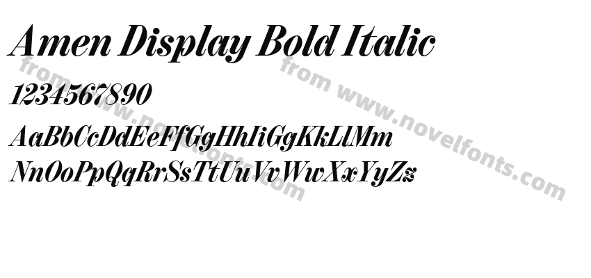 Amen Display Bold ItalicPreview