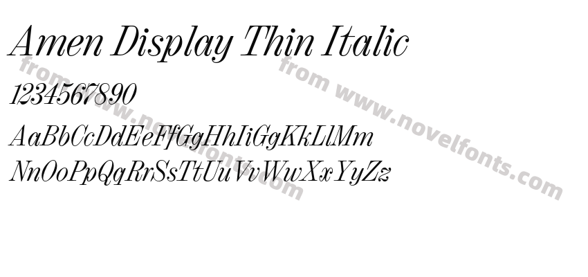 Amen Display Thin ItalicPreview