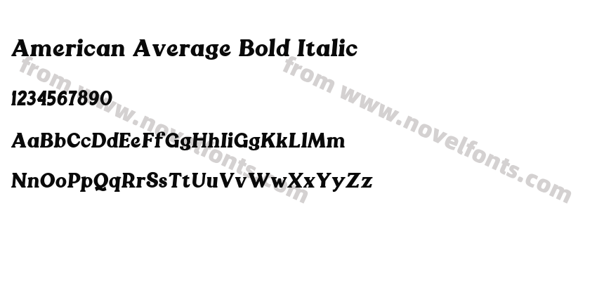 American Average Bold ItalicPreview