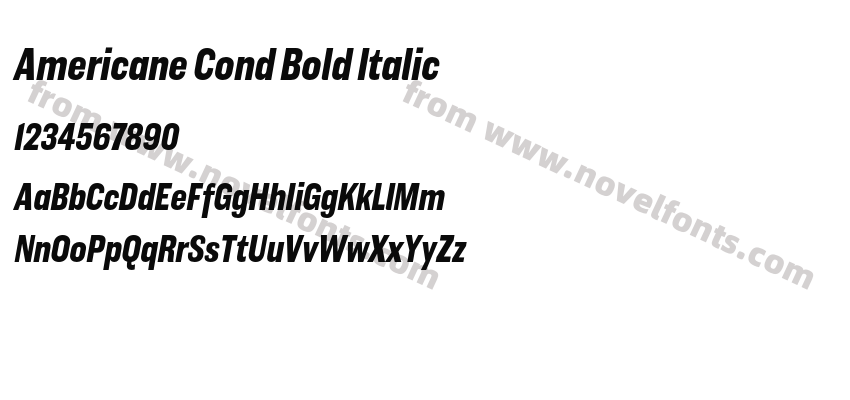 Americane Cond Bold ItalicPreview