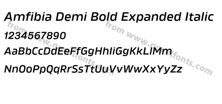Amfibia Demi Bold Expanded ItalicPreview