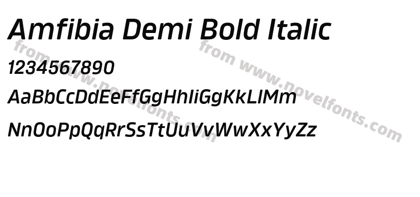 Amfibia Demi Bold ItalicPreview
