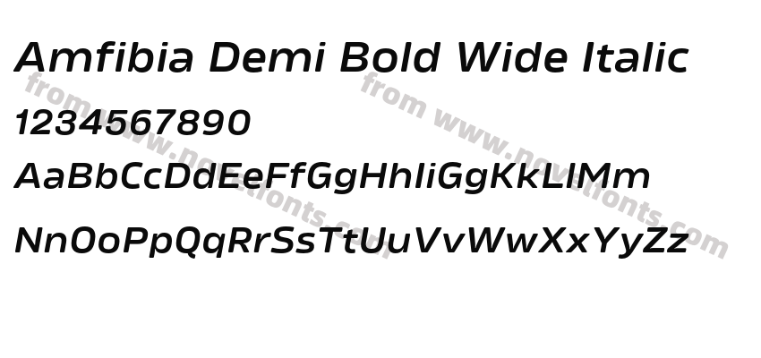 Amfibia Demi Bold Wide ItalicPreview