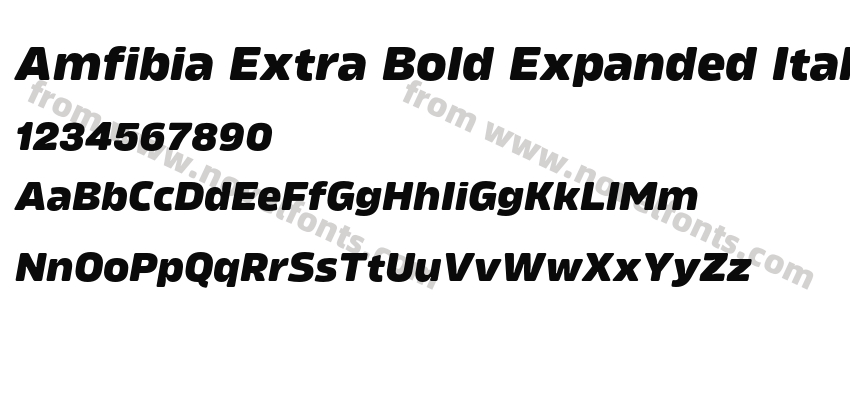 Amfibia Extra Bold Expanded ItalicPreview