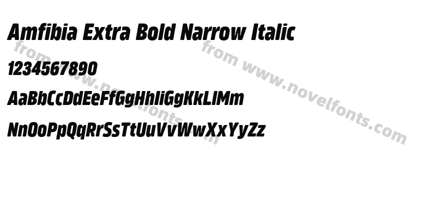 Amfibia Extra Bold Narrow ItalicPreview