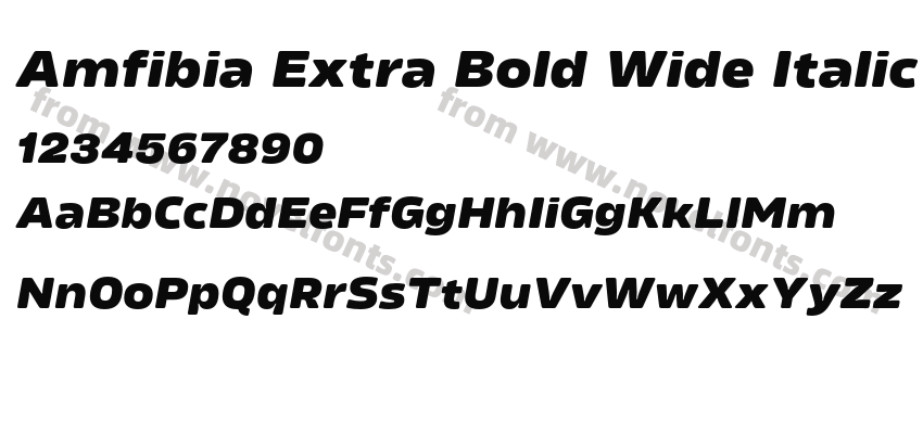 Amfibia Extra Bold Wide ItalicPreview