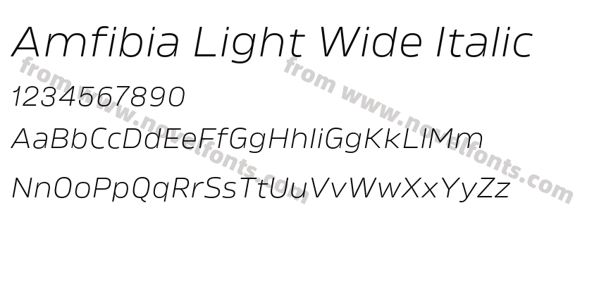 Amfibia Light Wide ItalicPreview