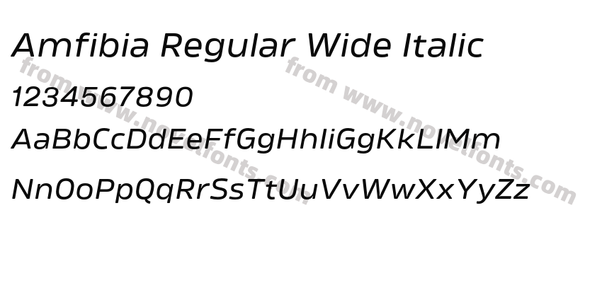 Amfibia Regular Wide ItalicPreview