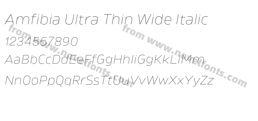 Amfibia Ultra Thin Wide ItalicPreview