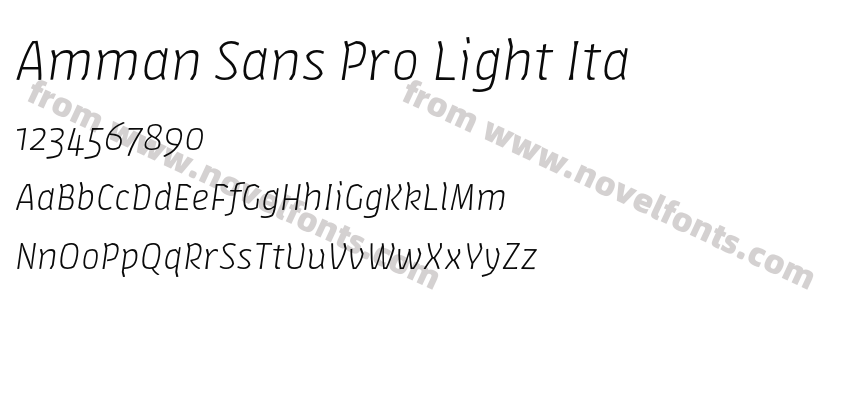 Amman Sans Pro Light ItaPreview