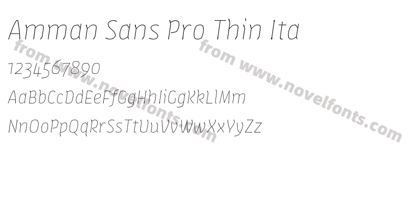 Amman Sans Pro Thin ItaPreview