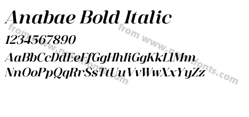 Anabae Bold ItalicPreview