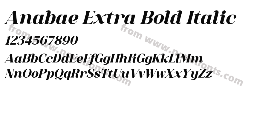 Anabae Extra Bold ItalicPreview