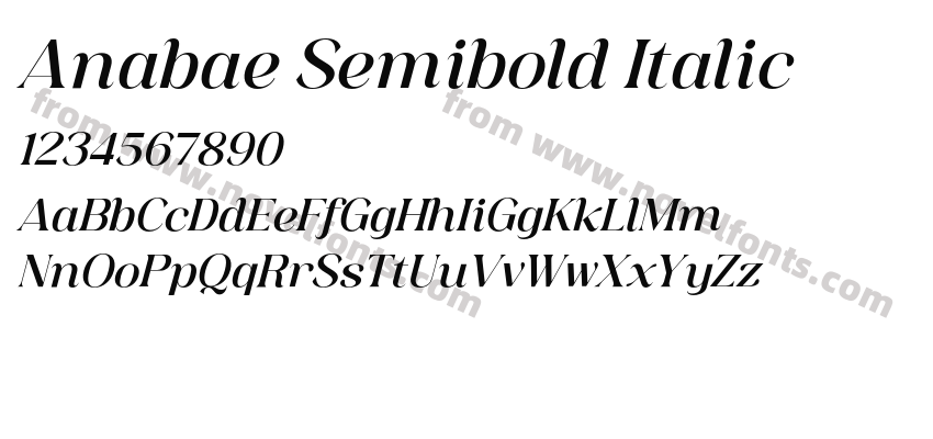 Anabae Semibold ItalicPreview
