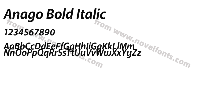 Anago Bold ItalicPreview