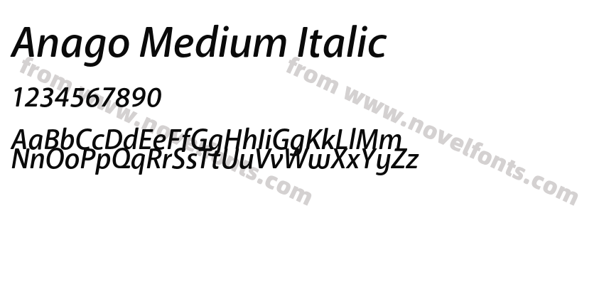 Anago Medium ItalicPreview