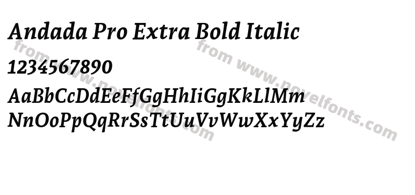 Andada Pro Extra Bold ItalicPreview