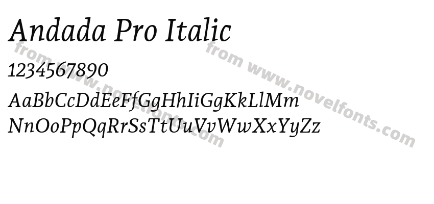 Andada Pro ItalicPreview