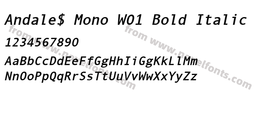 Andale$ Mono W01 Bold ItalicPreview